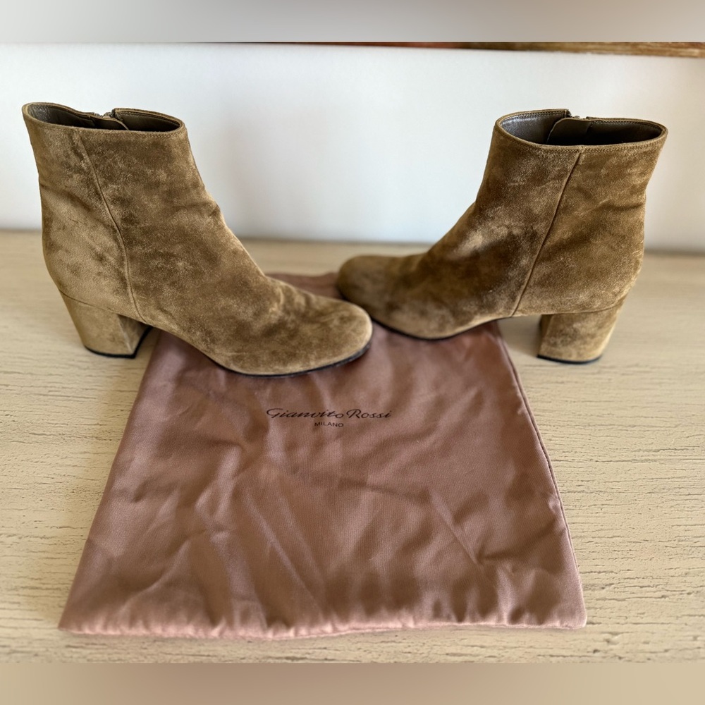 GIANVITO ROSSI Suede Heel Booties